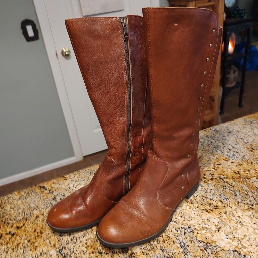 Born Brown Leather Knee High Boots Size 8.5 M ID D83137